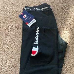 Champion women’s leggings with Logo.  Black-medium.  NWT